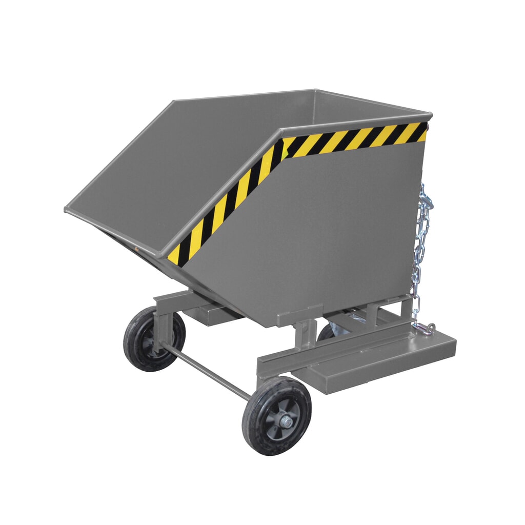 Produktabbildung Nr. 4: Bauer® Kastenwagen kippbar, mit Fahrwerk + Gabeltaschen, Volumen 0,6 m³, RAL 6011 resedagrün