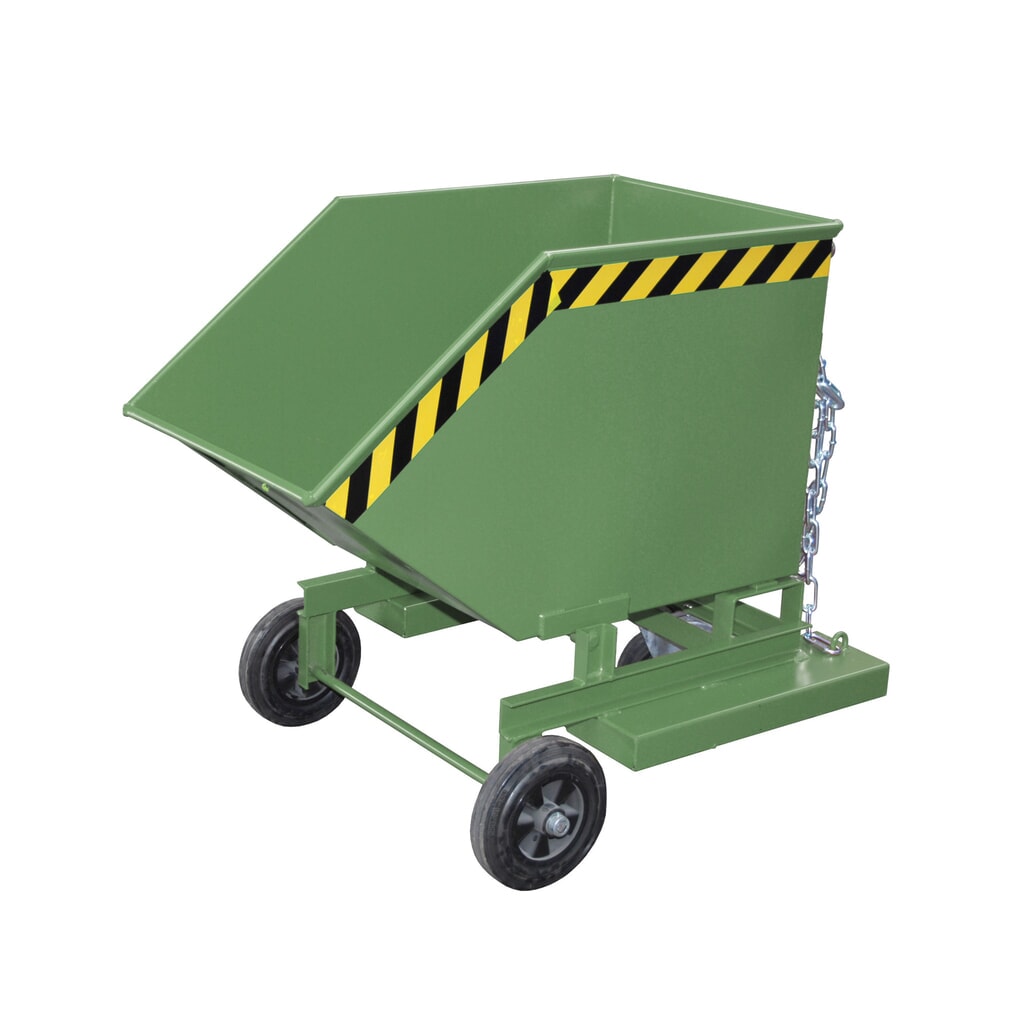 Bauer® Kastenwagen kippbar, mit Fahrwerk + Gabeltaschen, Volumen 1 m³, RAL 7005 mausgrau Produktabbildung Nr. 5: Bauer® Kastenwagen kippbar, mit Fahrwerk + Gabeltaschen, Volumen 1 m³, RAL 7005 mausgrau