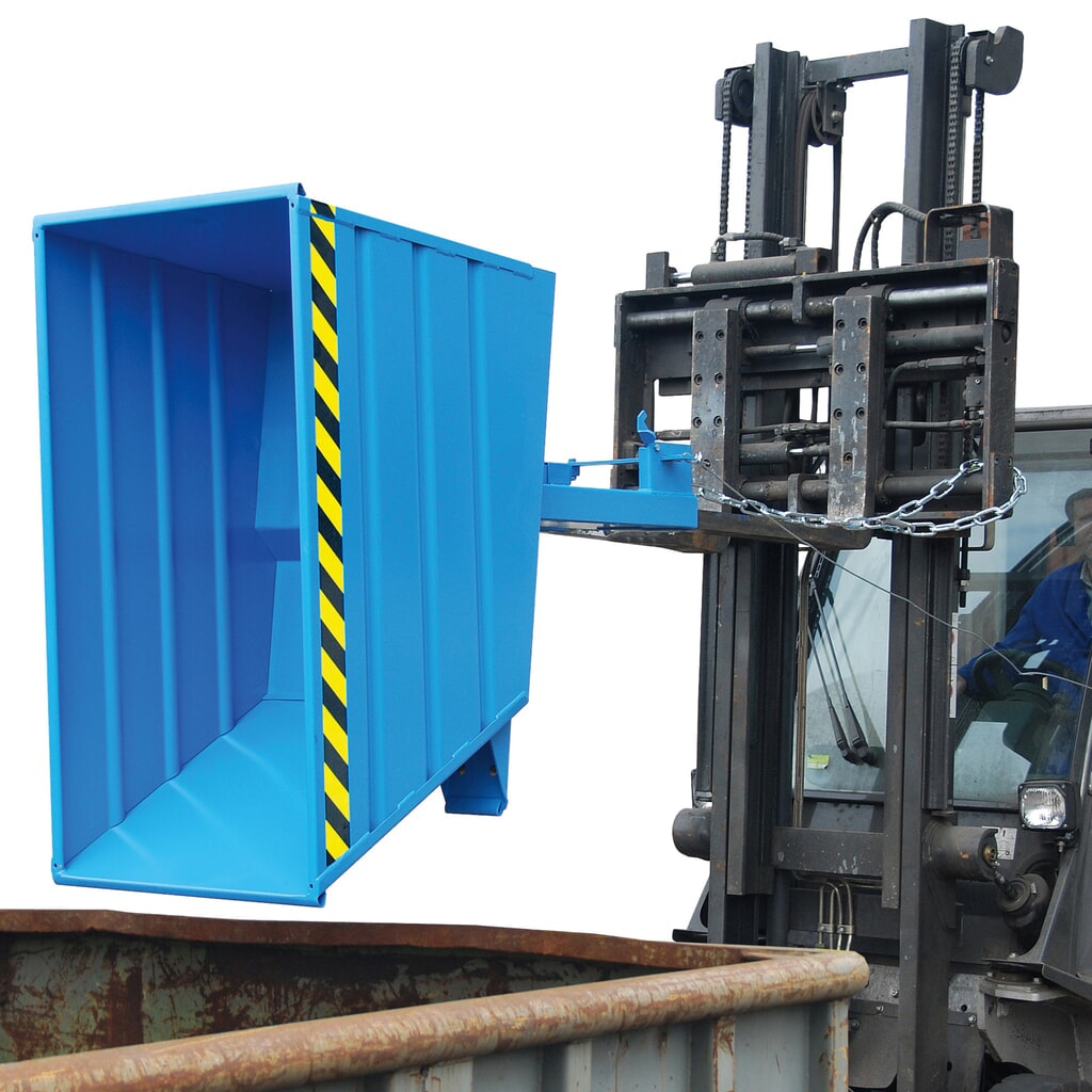 Bauer® Kippbehälter kompakt, lackiert, Volumen 1 m³, RAL 2000 gelborange Produktabbildung Nr. 3: Bauer® Kippbehälter kompakt, lackiert, Volumen 1 m³, RAL 2000 gelborange
