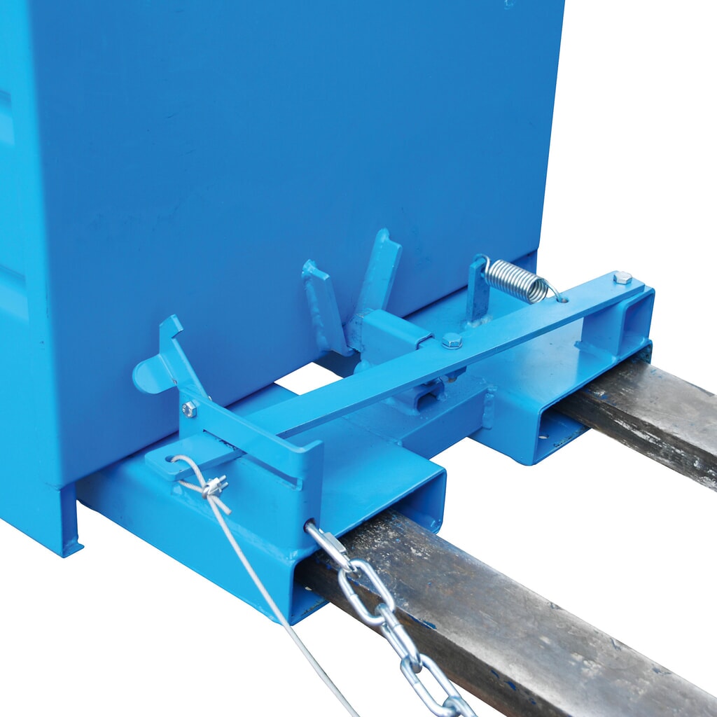 Bauer® Kippbehälter kompakt, lackiert, Volumen 1 m³, RAL 2000 gelborange Produktabbildung Nr. 4: Bauer® Kippbehälter kompakt, lackiert, Volumen 1 m³, RAL 2000 gelborange