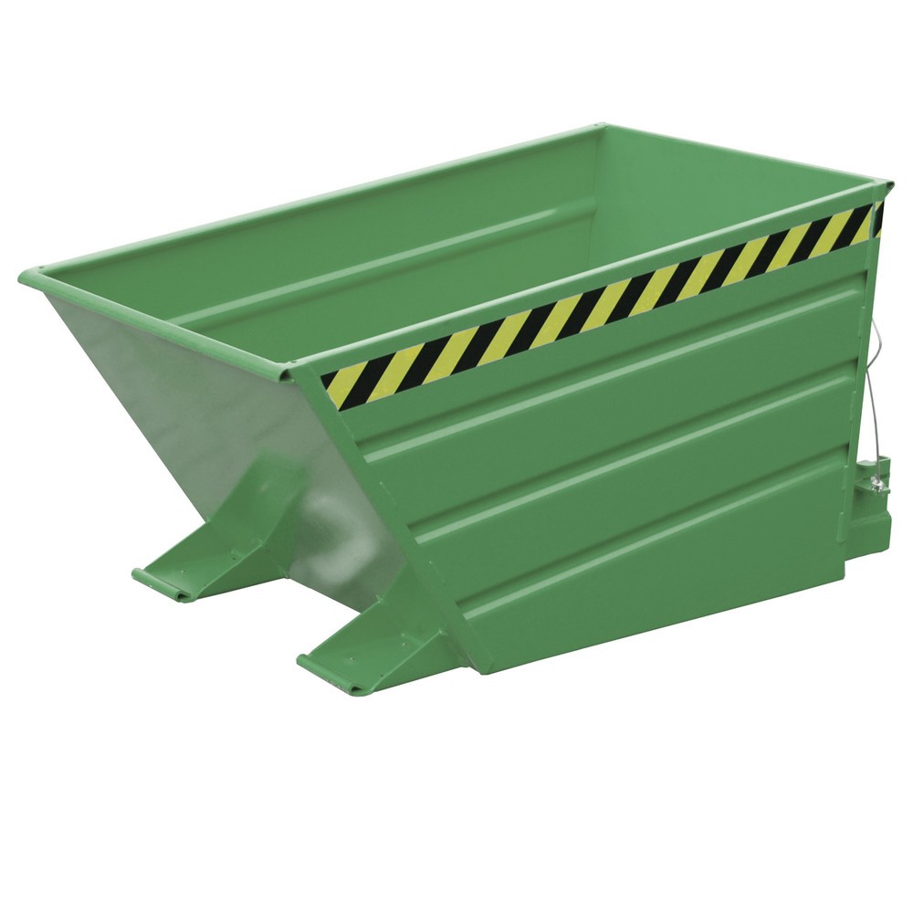 Produktabbildung: Bauer® Kippbehälter kompakt, lackiert, Volumen 0,5 m³, RAL 6011 resedagrün