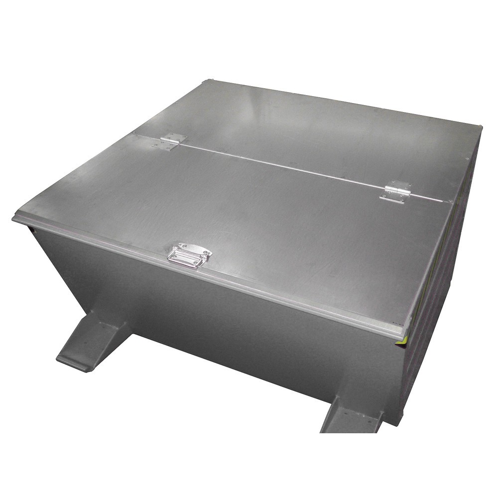 Produktabbildung: Bauer® Kippbehälter kompakt, lackiert, Volumen 0,8 m³, RAL 7005 mausgrau