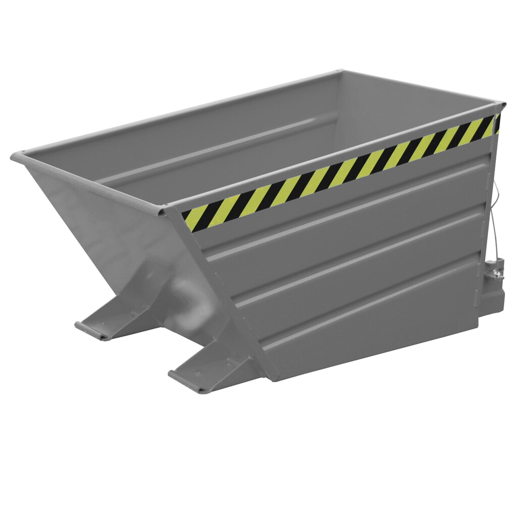 Produktabbildung: Bauer® Kippbehälter kompakt, lackiert, Volumen 0,5 m³, RAL 7005 mausgrau