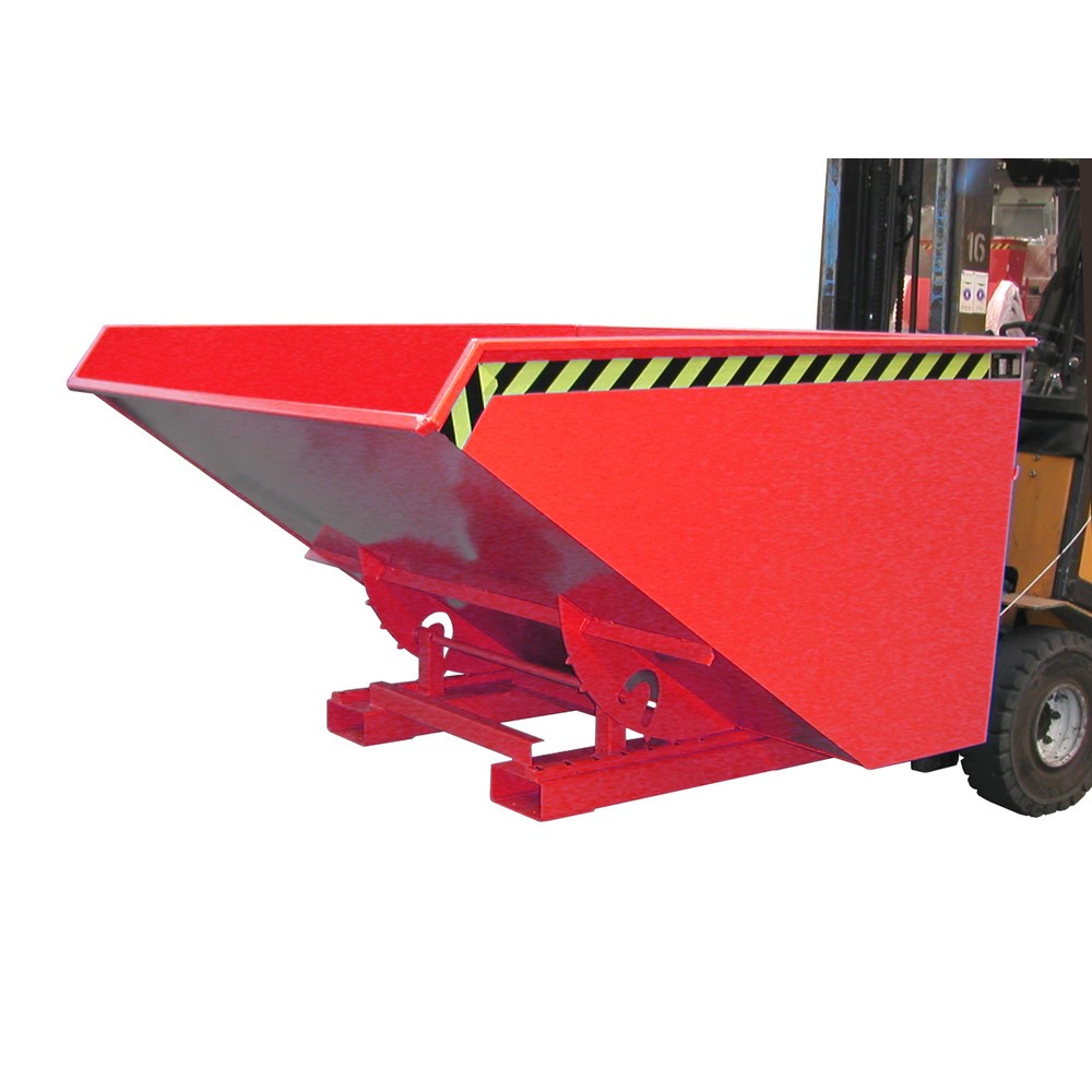 Produktabbildung Nr. 1: Bauer® Kippbehälter mit Abrollmechanik, lackiert, Volumen 1,2 m³, RAL 3000 feuerrot