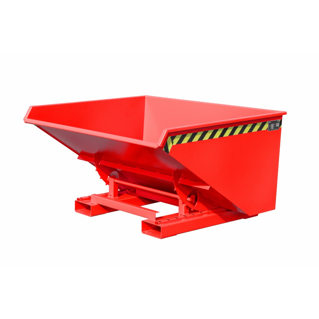 Produktabbildung: Bauer® Kippbehälter mit Abrollmechanik, lackiert, Volumen 2,1 m³, RAL 3000 feuerrot