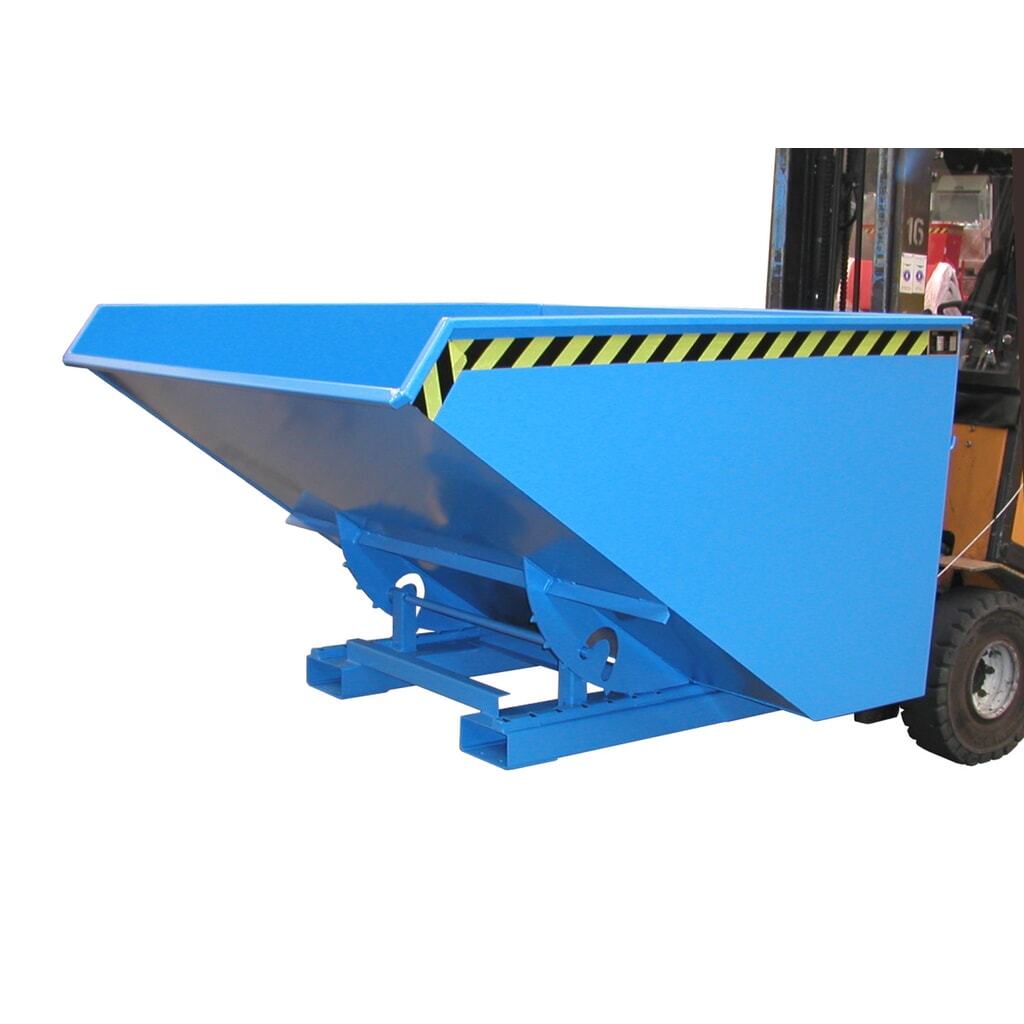 Produktabbildung: Bauer® Kippbehälter mit Abrollmechanik, lackiert, Volumen 1,2 m³, RAL 5012 lichtblau
