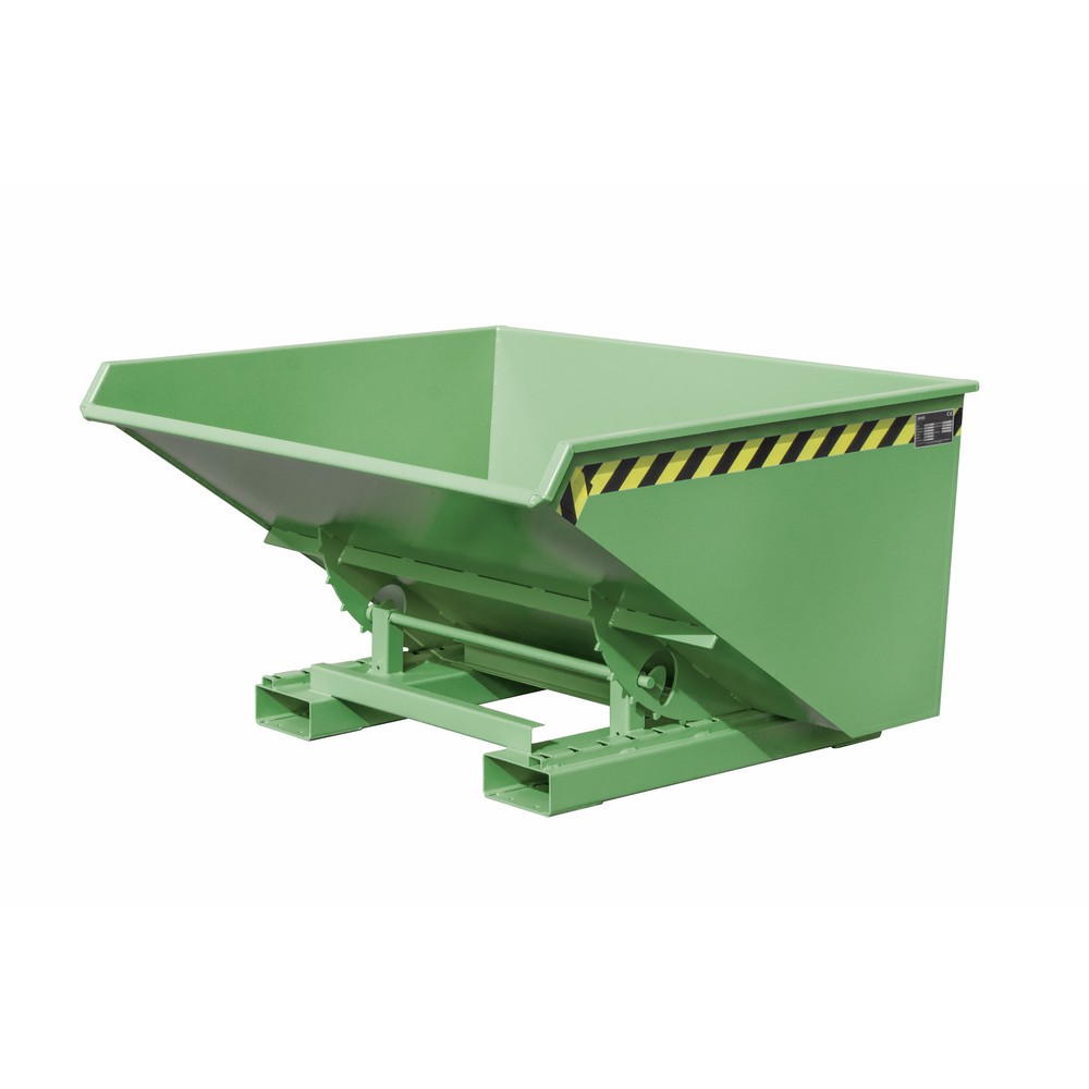 Produktabbildung Nr. 1: Bauer® Kippbehälter mit Abrollmechanik, lackiert, Volumen 0,9 m³, RAL 6011 resedagrün