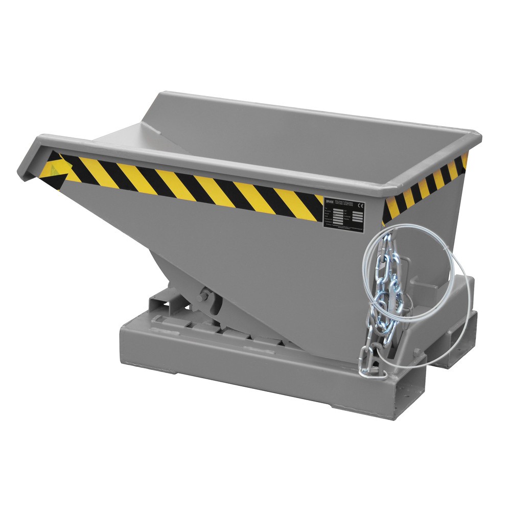 Produktabbildung Nr. 1: Bauer® Kippbehälter mit Abrollmechanik, lackiert, Volumen 0,15 m³, RAL 7005 mausgrau