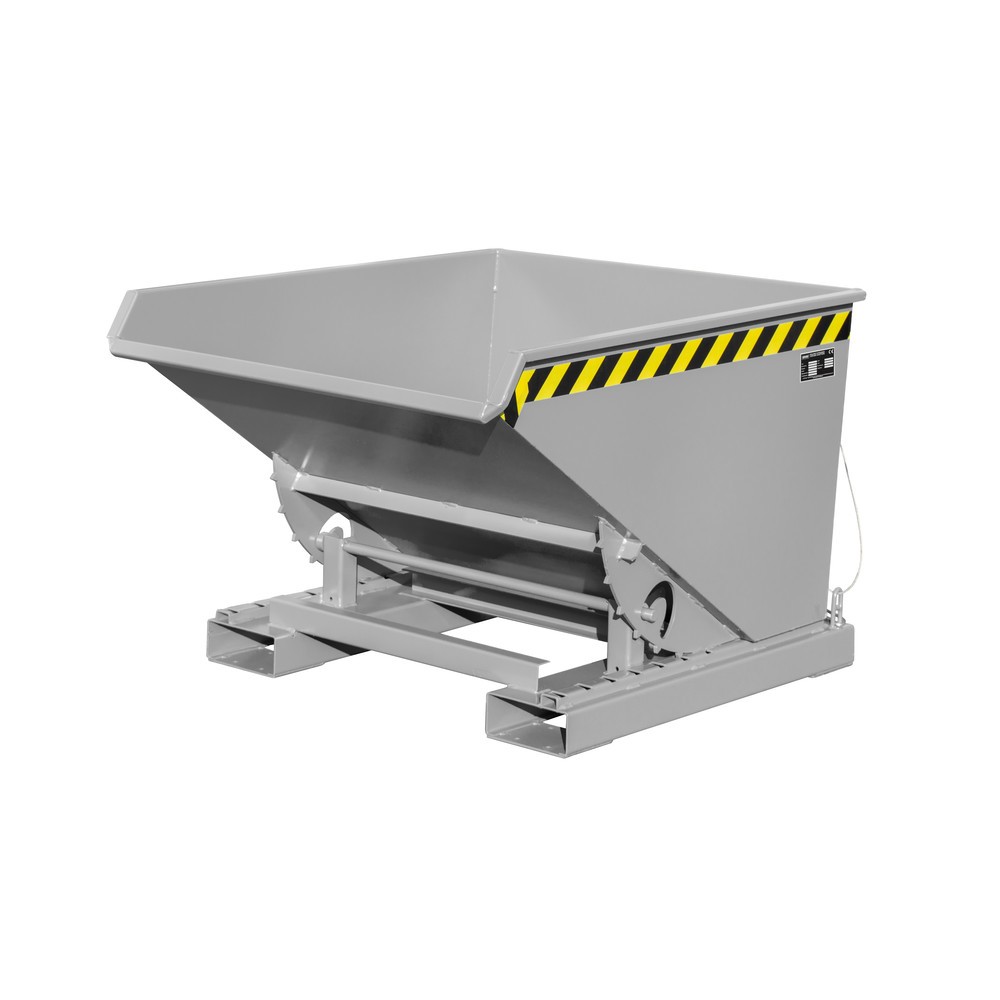 Produktabbildung Nr. 1: Bauer® Kippbehälter mit Abrollmechanik, lackiert, Volumen 0,6 m³, RAL 7005 mausgrau