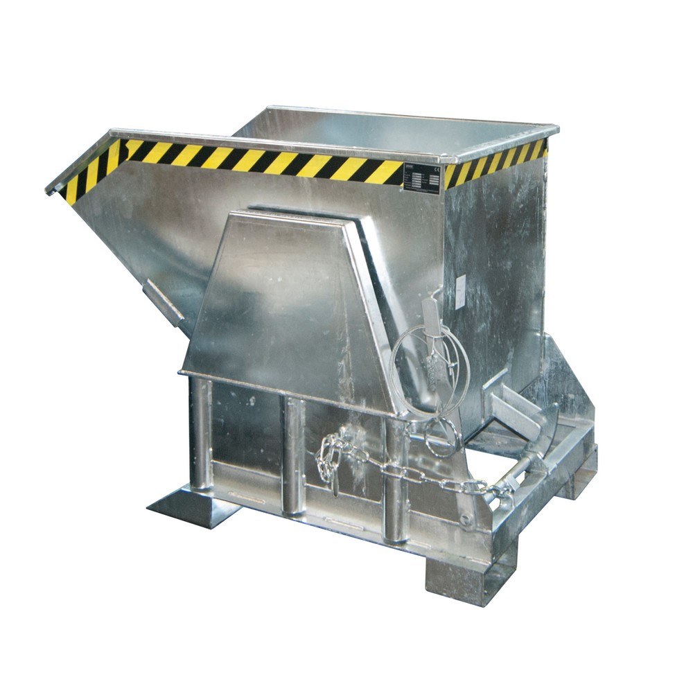 Produktabbildung Nr. 1: Bauer® Kippbehälter mit Abrollmechanik Premium, breite Bauform, verzinkt, ohne Deckel, Volumen 0,5 m³
