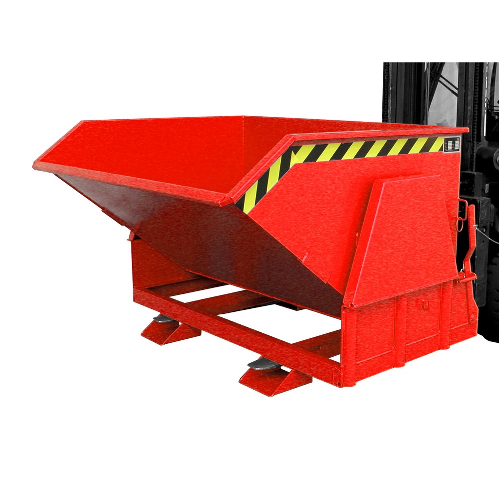 Produktabbildung Nr. 1: Bauer® Kippbehälter mit Abrollmechanik Premium, breite Bauform, lackiert, ohne Deckel, Volumen 1,2 m³, RAL 3000 feuerrot