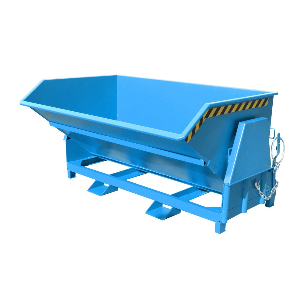 Produktabbildung Nr. 1: Bauer® Kippbehälter mit Abrollmechanik Premium, breite Bauform, lackiert, ohne Deckel, Volumen 2 m³, RAL 5012 lichtblau