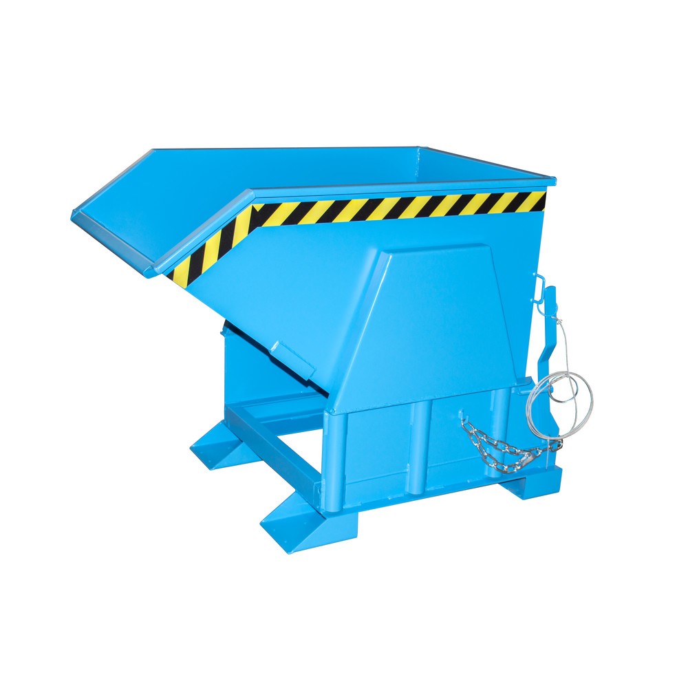 Produktabbildung Nr. 1: Bauer® Kippbehälter mit Abrollmechanik Premium, breite Bauform, lackiert, ohne Deckel, Volumen 0,5 m³, RAL 5012 lichtblau