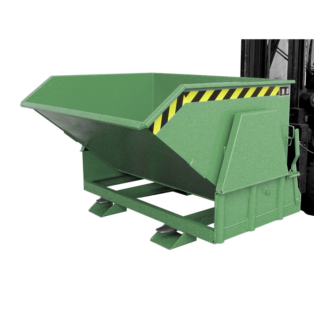 Produktabbildung Nr. 1: Bauer® Kippbehälter mit Abrollmechanik Premium, breite Bauform, lackiert, ohne Deckel, Volumen 1,2 m³, RAL 6011 resedagrün