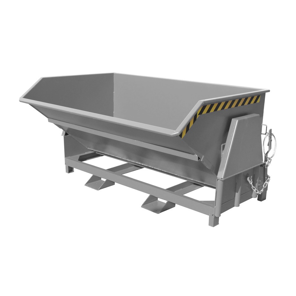 Produktabbildung Nr. 1: Bauer® Kippbehälter mit Abrollmechanik Premium, breite Bauform, lackiert, ohne Deckel, Volumen 2 m³, RAL 7005 mausgrau
