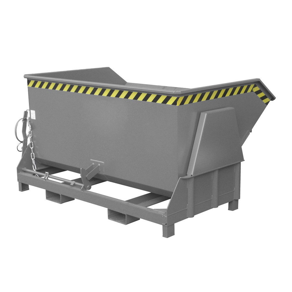 Produktabbildung Nr. 1: Bauer® Kippbehälter mit Abrollmechanik Premium, breite Bauform, lackiert, ohne Deckel, Volumen 1,5 m³, RAL 7005 mausgrau
