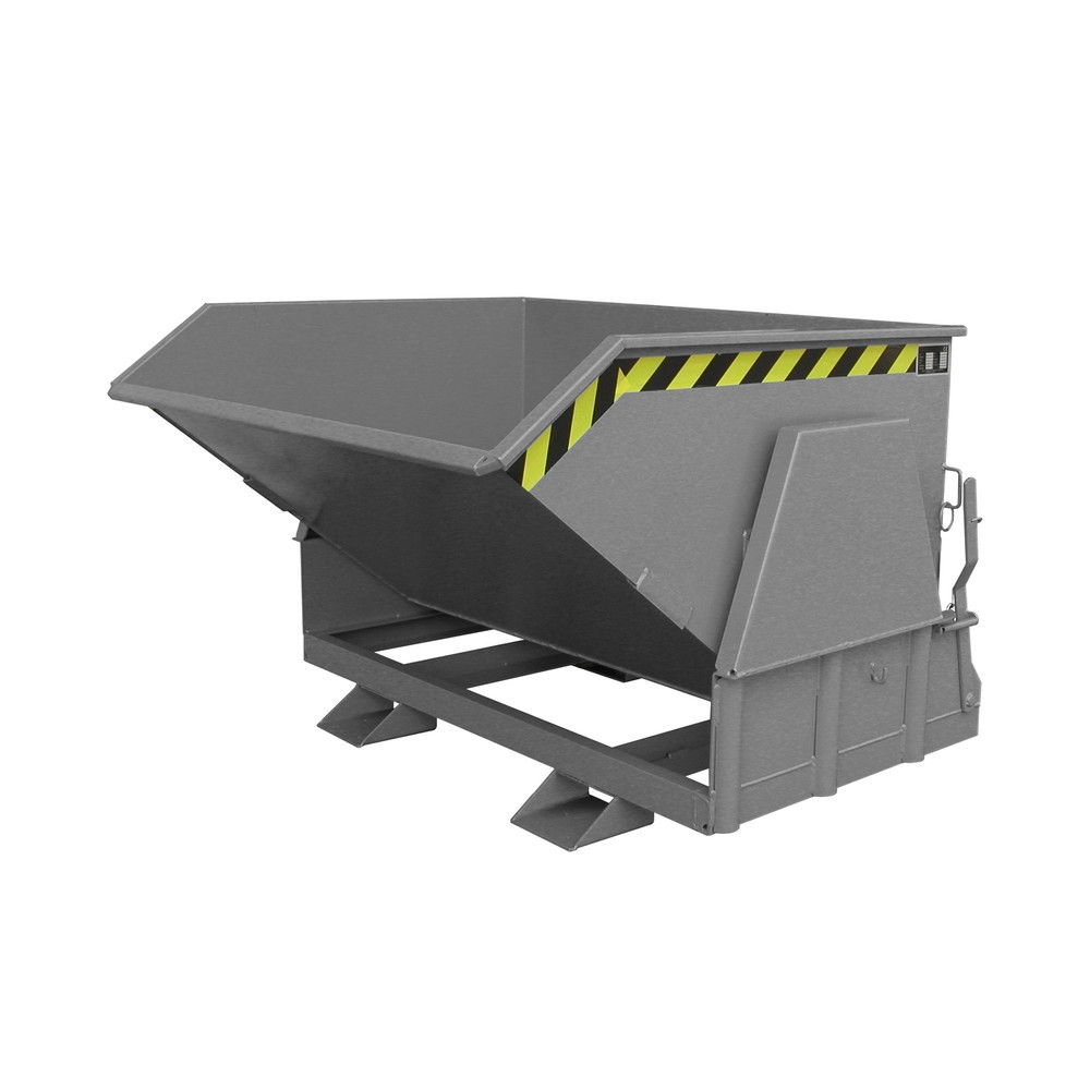 Produktabbildung Nr. 1: Bauer® Kippbehälter mit Abrollmechanik Premium, breite Bauform, lackiert, ohne Deckel, Volumen 0,8 m³, RAL 7005 mausgrau