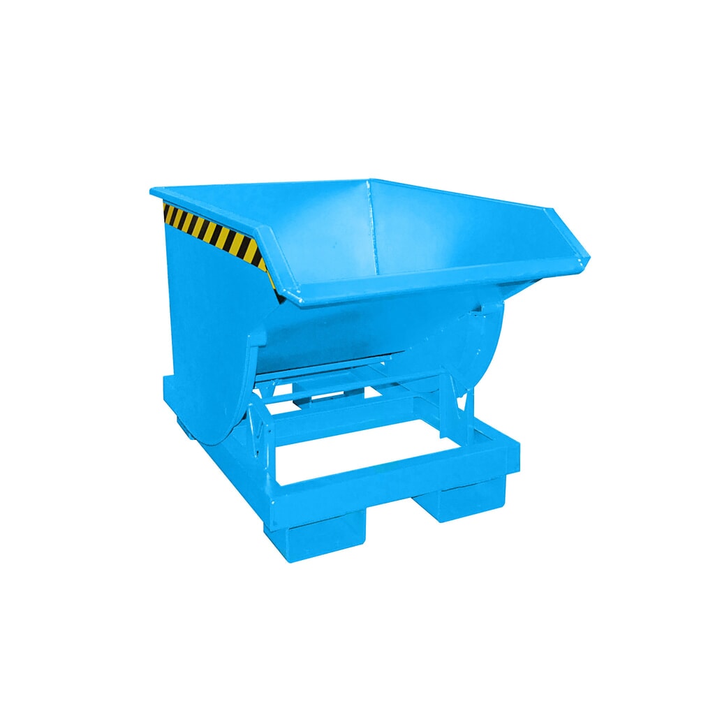 Bauer® Kippbehälter mit Abrollmechanik Premium, tiefe Bauform, lackiert, ohne Deckel, Volumen 0,3 m³, RAL 5012 lichtblau Produktabbildung Nr. 4: Bauer® Kippbehälter mit Abrollmechanik Premium, tiefe Bauform, lackiert, ohne Deckel, Volumen 0,3 m³, RAL 5012 lichtblau