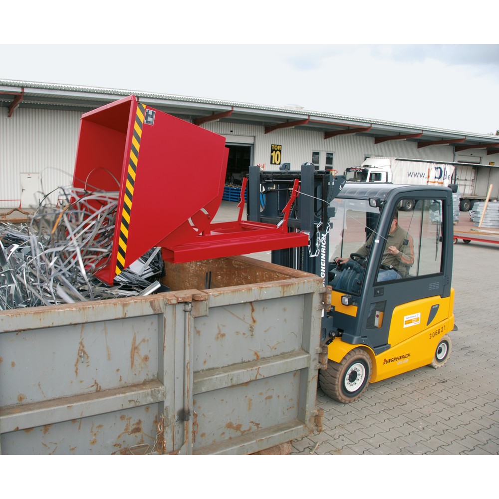 Produktabbildung Nr. 3: Bauer® Kippbehälter mit Abrollmechanik, TK 1.000 kg, lackiert, Volumen 0,5 m³, RAL 5012 lichtblau