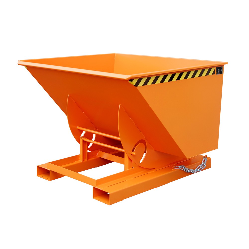 Produktabbildung Nr. 1: Bauer® Kippbehälter mit Abrollmechanik, TK 1.000 kg, lackiert, Volumen 1 m³, RAL 2000 gelborange