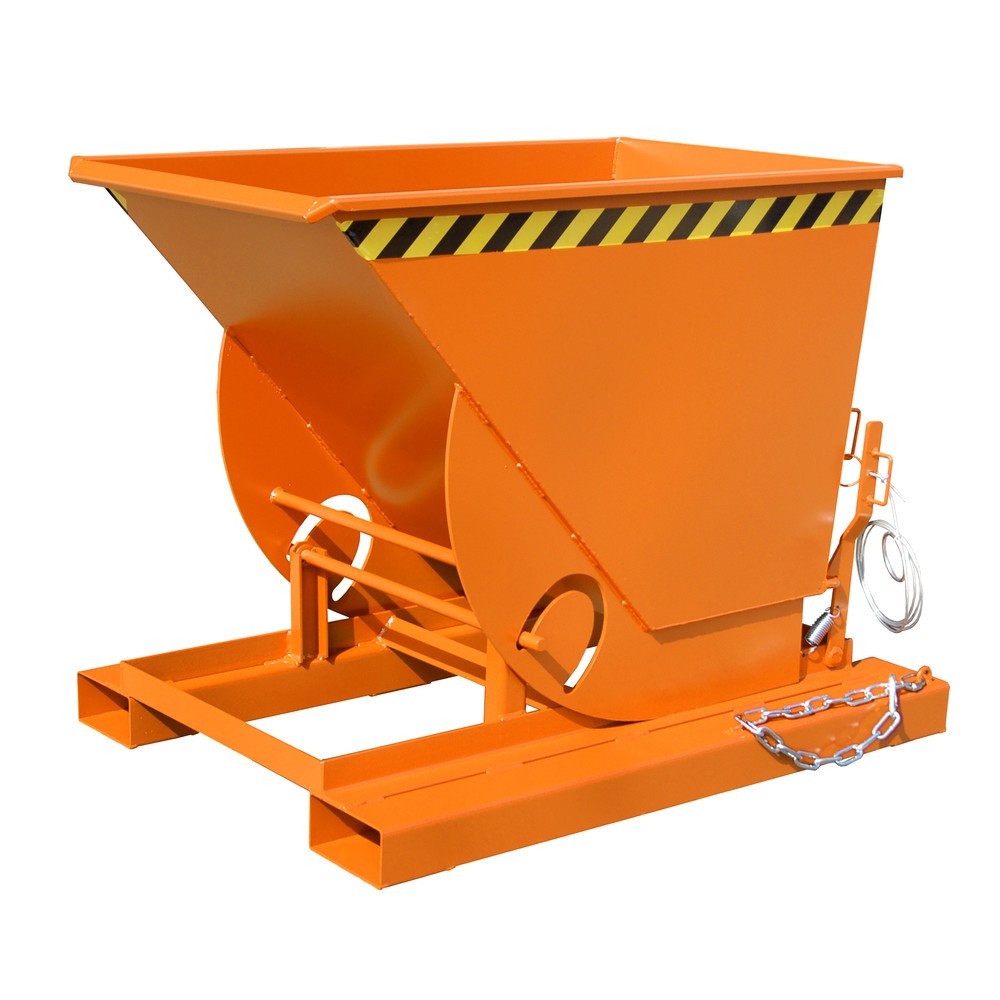 Produktabbildung Nr. 1: Bauer® Kippbehälter mit Abrollmechanik, TK 1.000 kg, lackiert, Volumen 0,5 m³, RAL 2000 gelborange