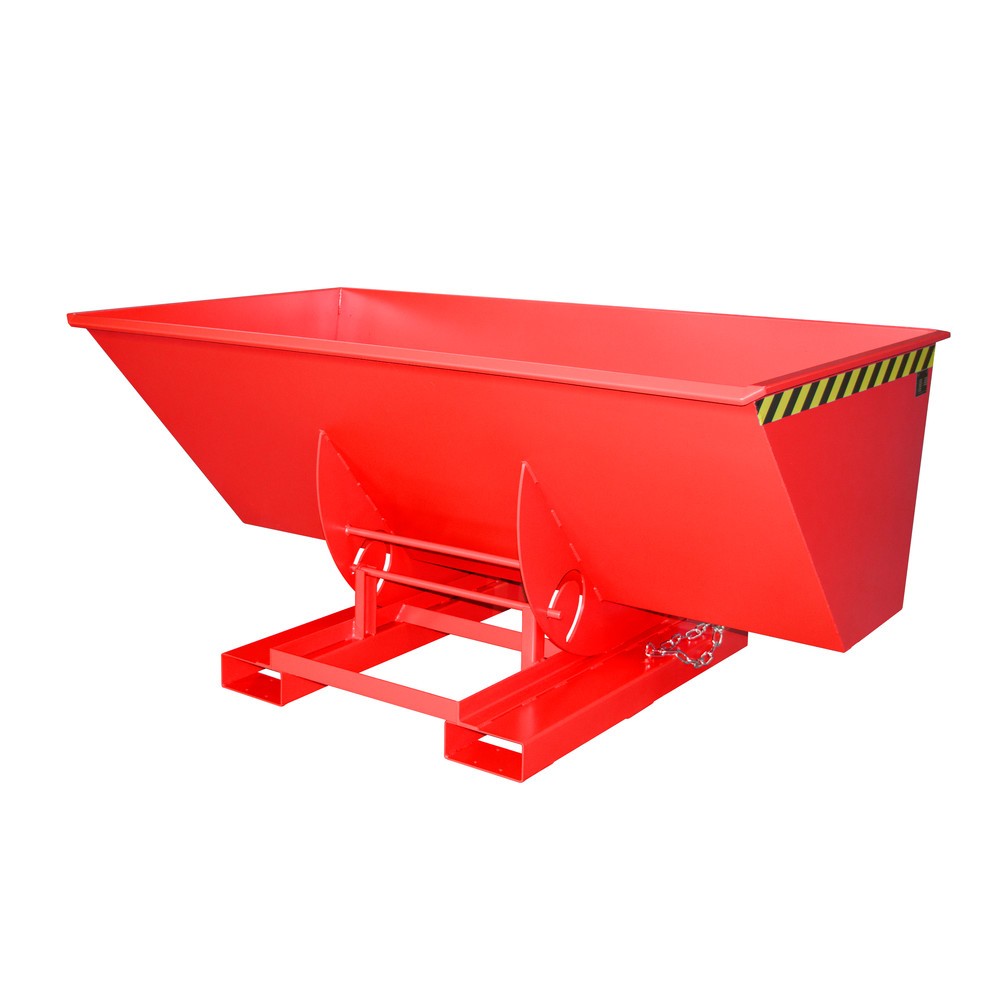 Produktabbildung Nr. 1: Bauer® Kippbehälter mit Abrollmechanik, TK 1.000 kg, lackiert, Volumen 1,5 m³, RAL 3000 feuerrot