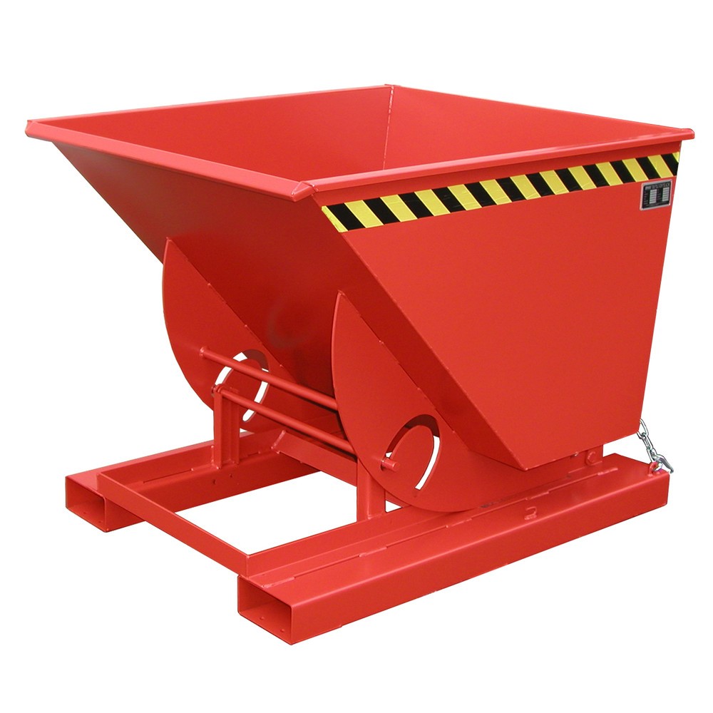 Produktabbildung Nr. 1: Bauer® Kippbehälter mit Abrollmechanik, TK 1.000 kg, lackiert, Volumen 0,75 m³, RAL 3000 feuerrot