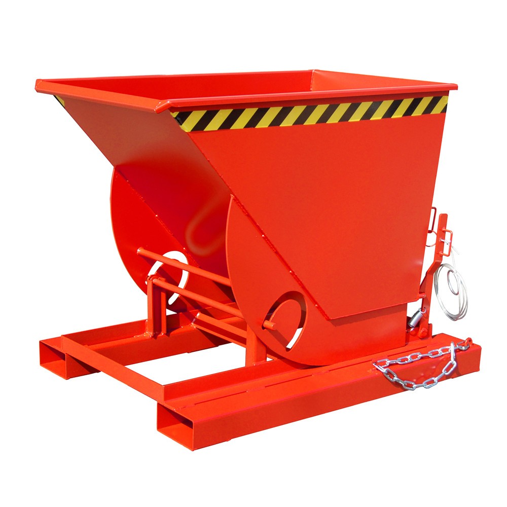 Produktabbildung Nr. 1: Bauer® Kippbehälter mit Abrollmechanik, TK 1.000 kg, lackiert, Volumen 0,5 m³, RAL 3000 feuerrot