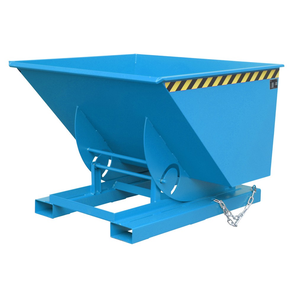 Produktabbildung Nr. 1: Bauer® Kippbehälter mit Abrollmechanik, TK 1.000 kg, lackiert, Volumen 1 m³, RAL 5012 lichtblau