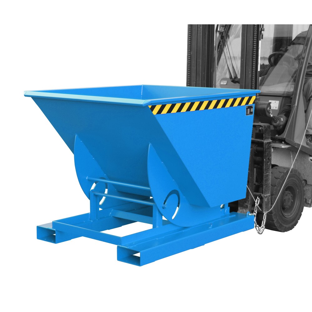 Produktabbildung Nr. 1: Bauer® Kippbehälter mit Abrollmechanik, TK 1.000 kg, lackiert, Volumen 0,75 m³, RAL 5012 lichtblau