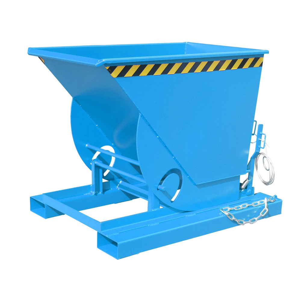 Produktabbildung Nr. 1: Bauer® Kippbehälter mit Abrollmechanik, TK 1.000 kg, lackiert, Volumen 0,5 m³, RAL 5012 lichtblau