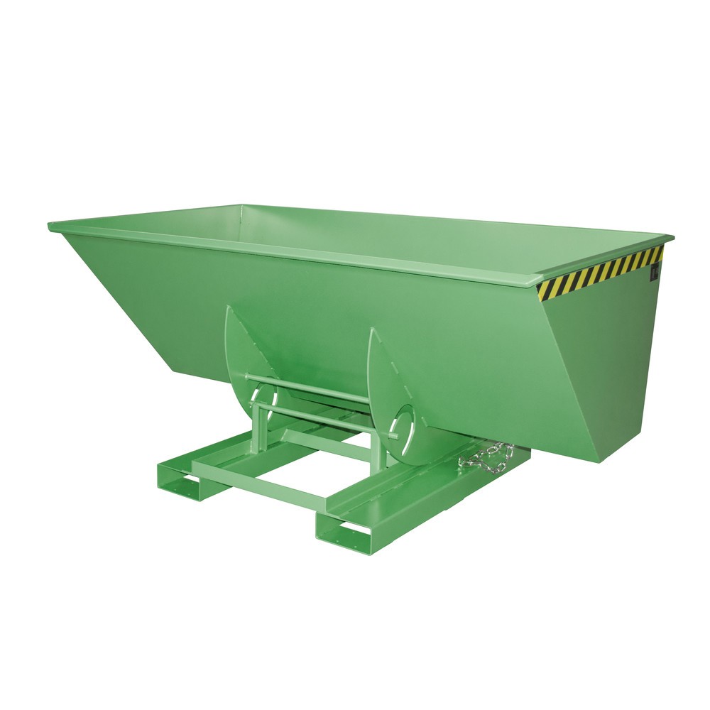 Produktabbildung Nr. 1: Bauer® Kippbehälter mit Abrollmechanik, TK 1.000 kg, lackiert, Volumen 1,5 m³, RAL 6011 resedagrün