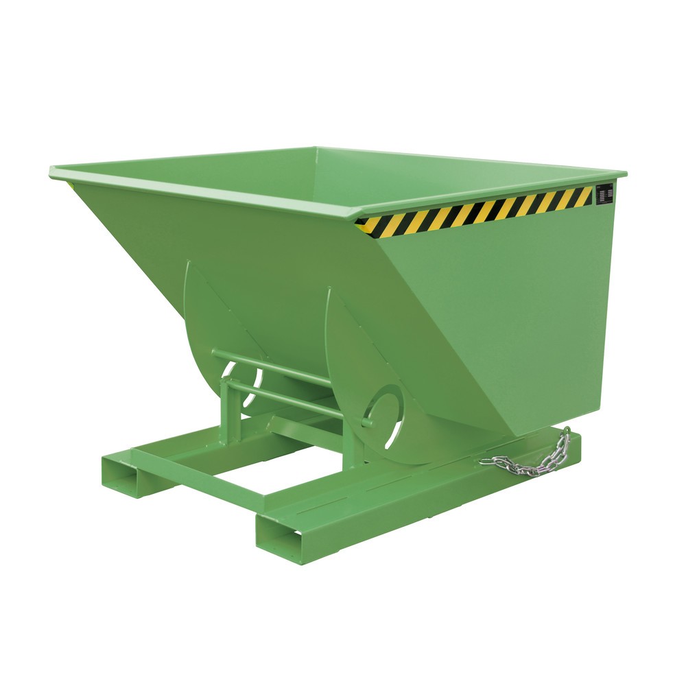 Produktabbildung Nr. 1: Bauer® Kippbehälter mit Abrollmechanik, TK 1.000 kg, lackiert, Volumen 1 m³, RAL 6011 resedagrün