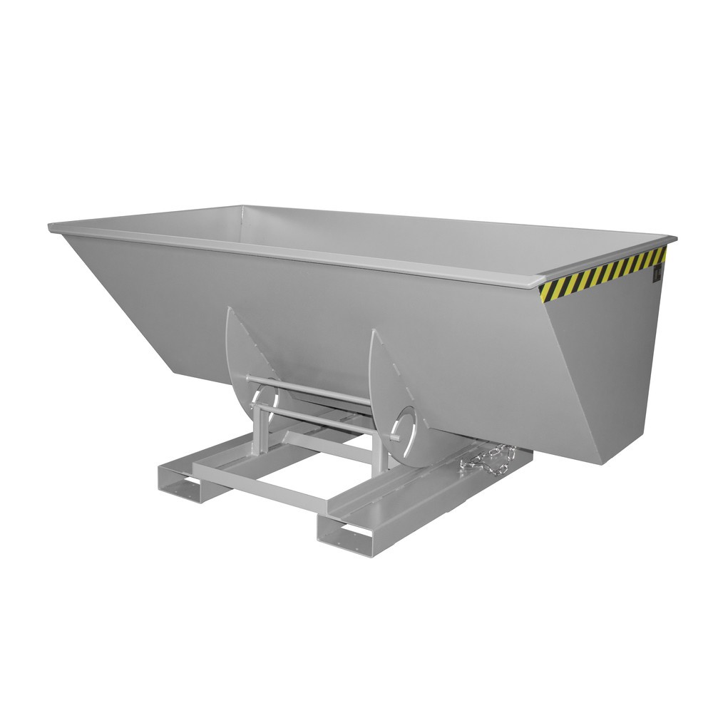 Produktabbildung Nr. 1: Bauer® Kippbehälter mit Abrollmechanik, TK 1.000 kg, lackiert, Volumen 1,5 m³, RAL 7005 mausgrau