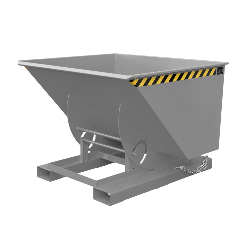 Produktabbildung Nr. 1: Bauer® Kippbehälter mit Abrollmechanik, TK 1.000 kg, lackiert, Volumen 1 m³, RAL 7005 mausgrau