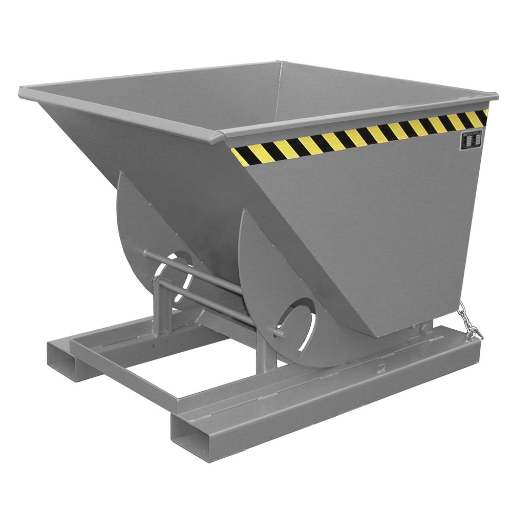 Produktabbildung Nr. 1: Bauer® Kippbehälter mit Abrollmechanik, TK 1.000 kg, lackiert, Volumen 0,75 m³, RAL 7005 mausgrau