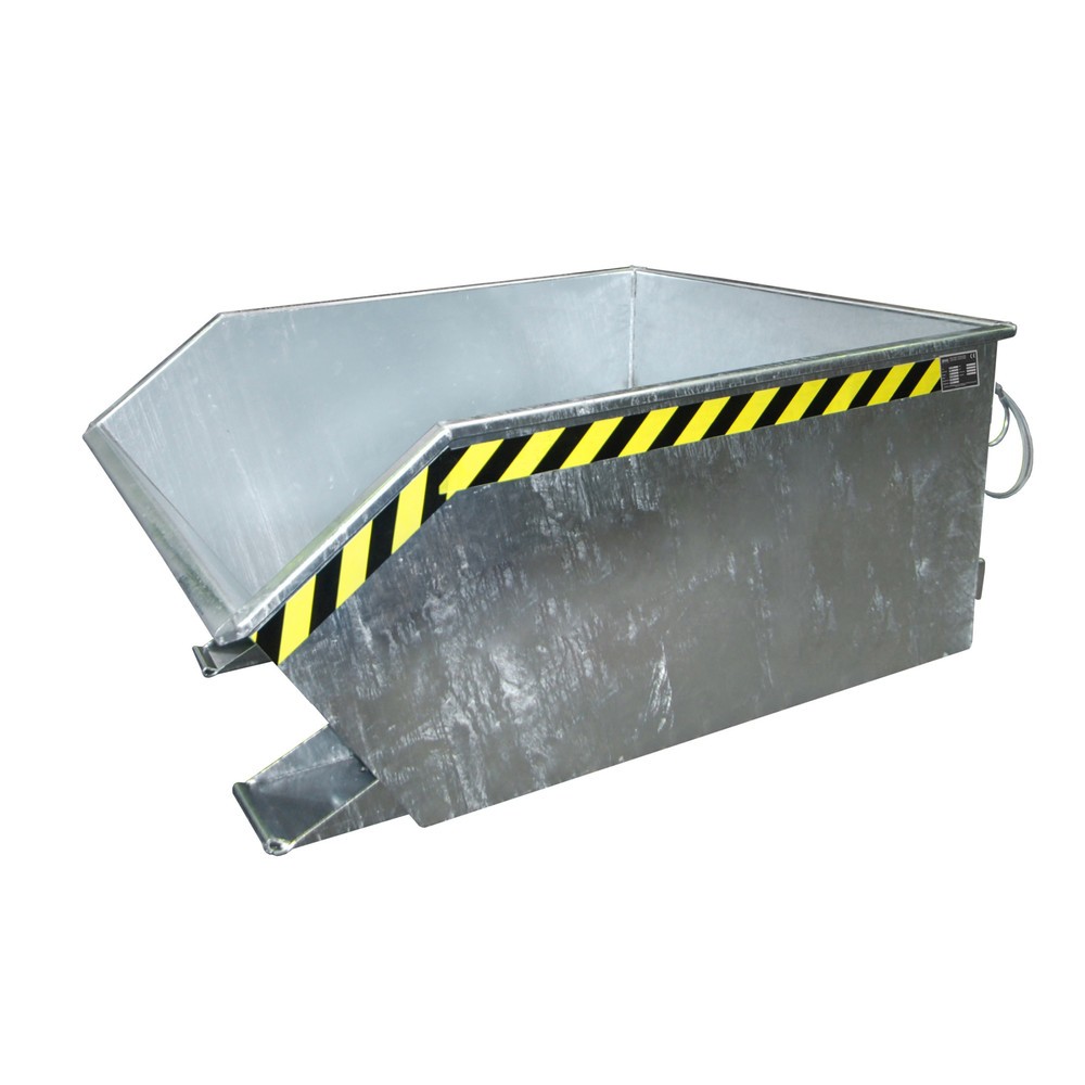 Produktabbildung: Bauer® Kippbehälter, niedrige Bauhöhe, verzinkt, TK 1.000 kg, Volumen 0,5 m³