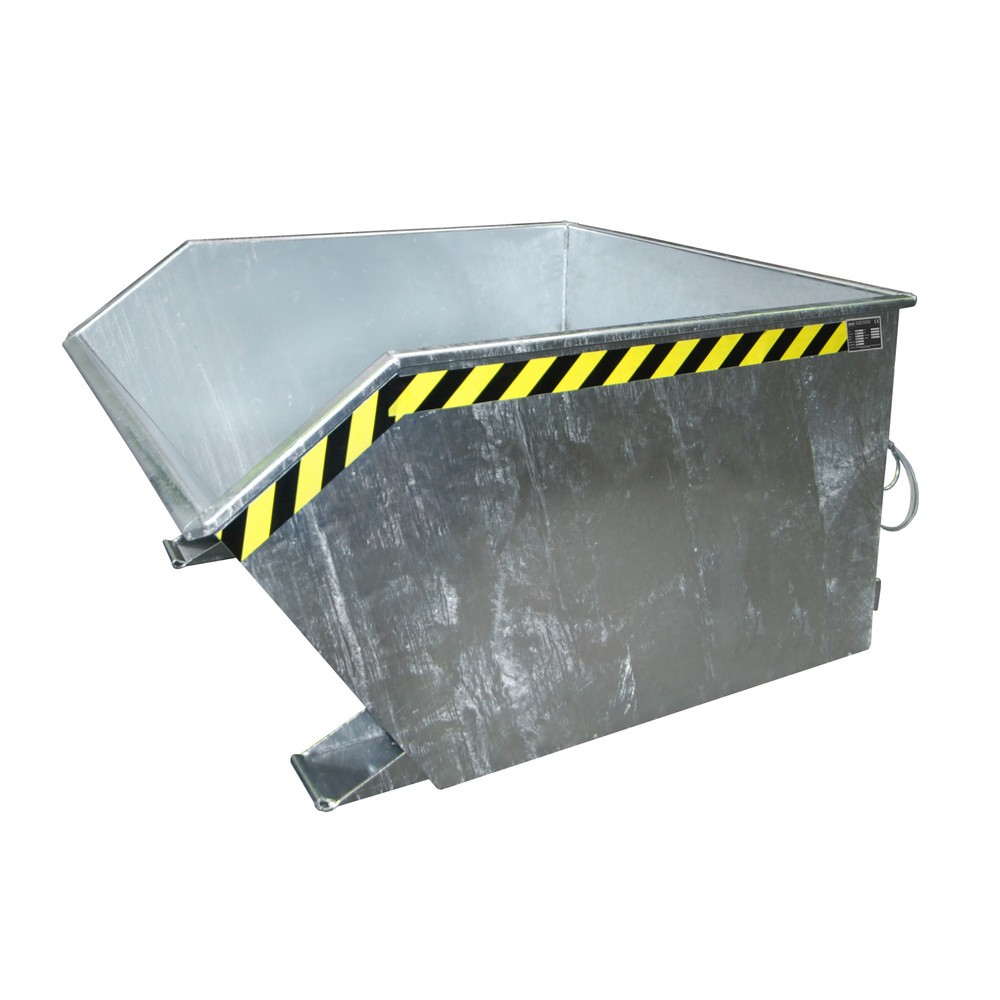 Produktabbildung Nr. 1: Bauer® Kippbehälter, niedrige Bauhöhe, verzinkt, TK 1.500 kg, Volumen 1 m³