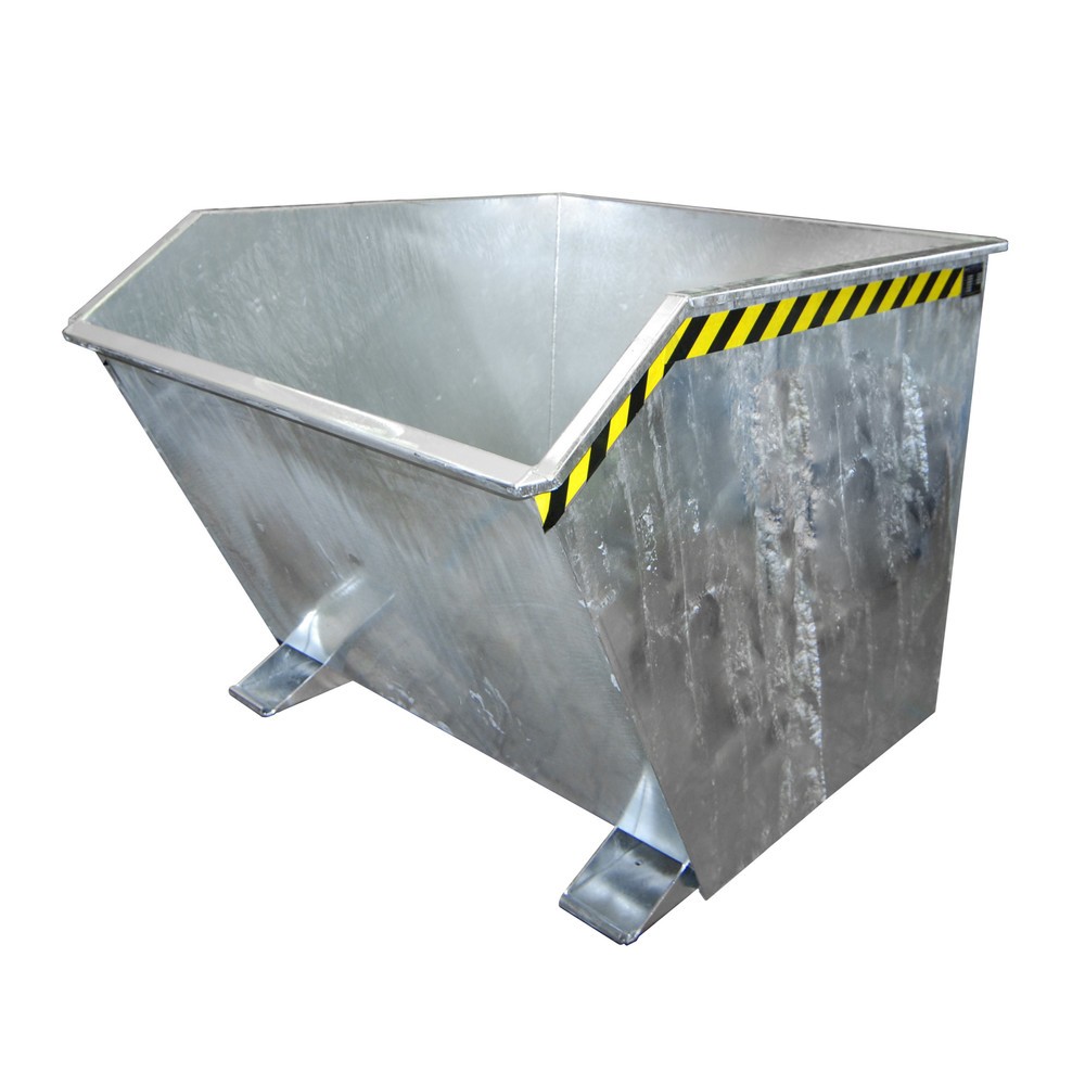 Produktabbildung: Bauer® Kippbehälter, niedrige Bauhöhe, verzinkt, TK 1.500 kg, Volumen 2 m³