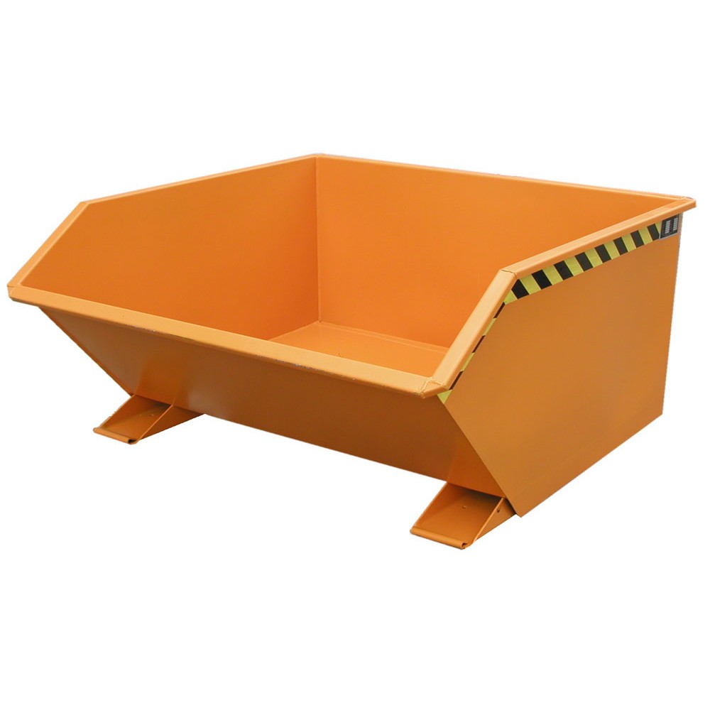 Produktabbildung Nr. 1: Bauer® Kippbehälter, niedrige Bauhöhe, lackiert, Volumen 0,75 m³, RAL 2000 gelborange