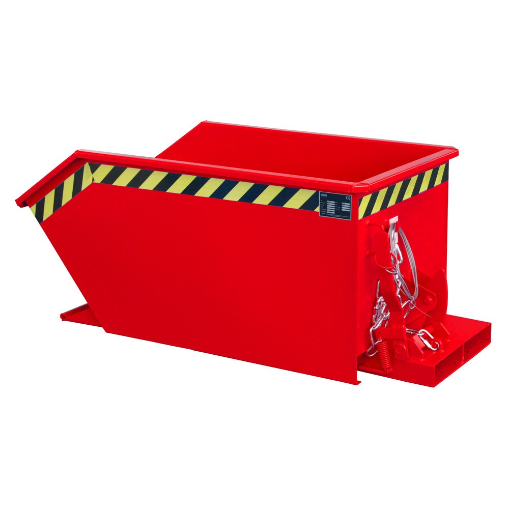 Produktabbildung Nr. 1: Bauer® Kippbehälter, niedrige Bauhöhe, lackiert, Volumen 0,3 m³, RAL 3000 feuerrot