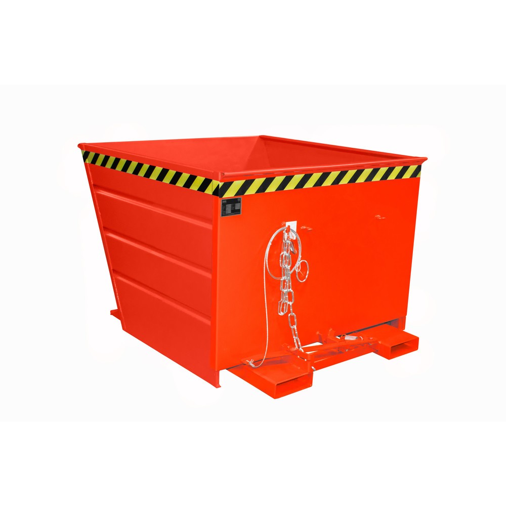 Produktabbildung: Bauer® Kippbehälter Typ VG, Volumen 1,1 m³, RAL 3000 feuerrot