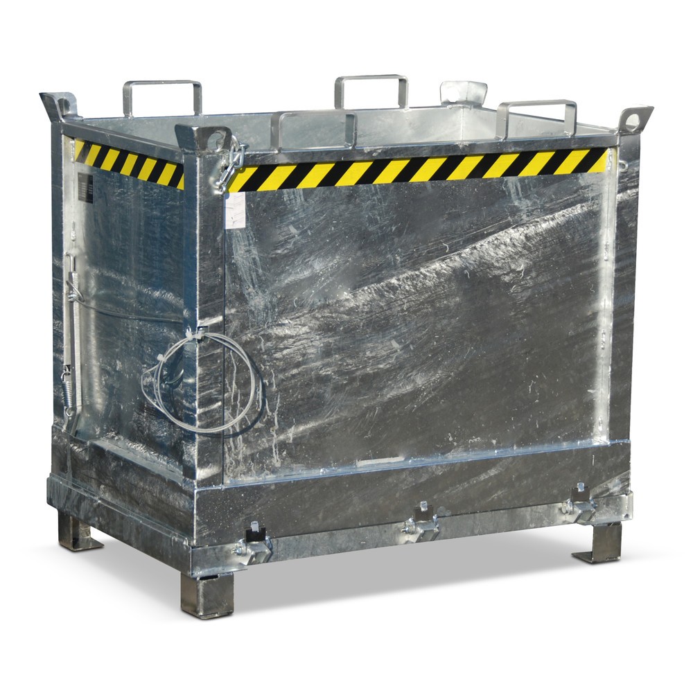 Produktabbildung: Bauer® Klappbodenbehälter, 3-fach stapelbar, verzinkt, TK 1.000 kg, Volumen 0,75 m³