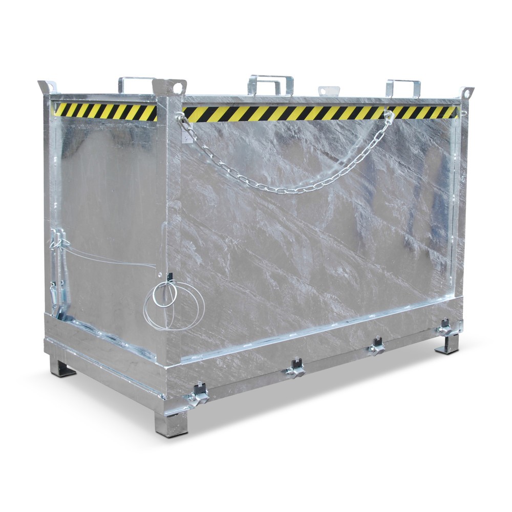 Produktabbildung: Bauer® Klappbodenbehälter, 3-fach stapelbar, verzinkt, TK 1.500 kg, Volumen 1,5 m³