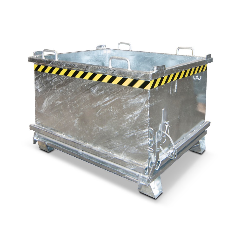 Produktabbildung: Bauer® Klappbodenbehälter, verstärkte Bodenklappe, verzinkt, TK 1.500 kg, Volumen 0,75m³