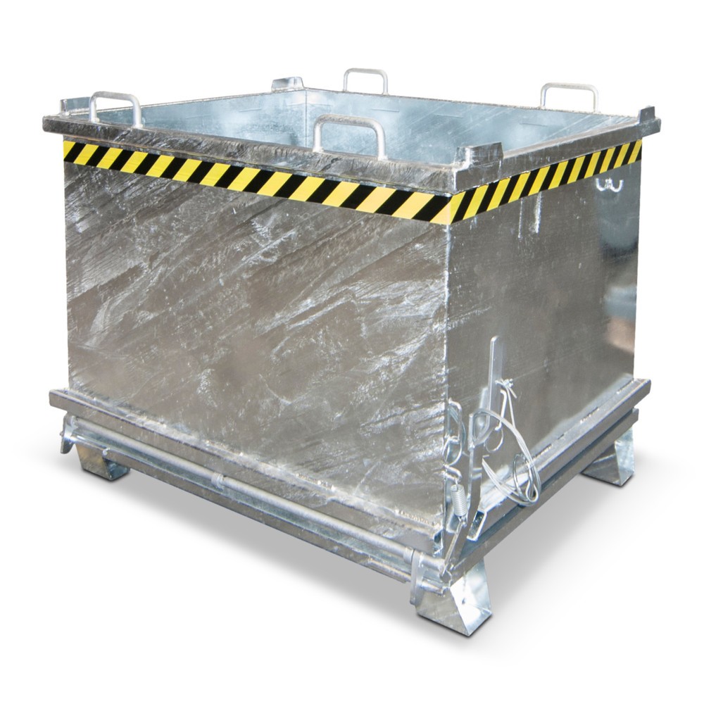 Produktabbildung: Bauer® Klappbodenbehälter, verstärkte Bodenklappe, verzinkt, TK 2.000 kg, Volumen 1 m³
