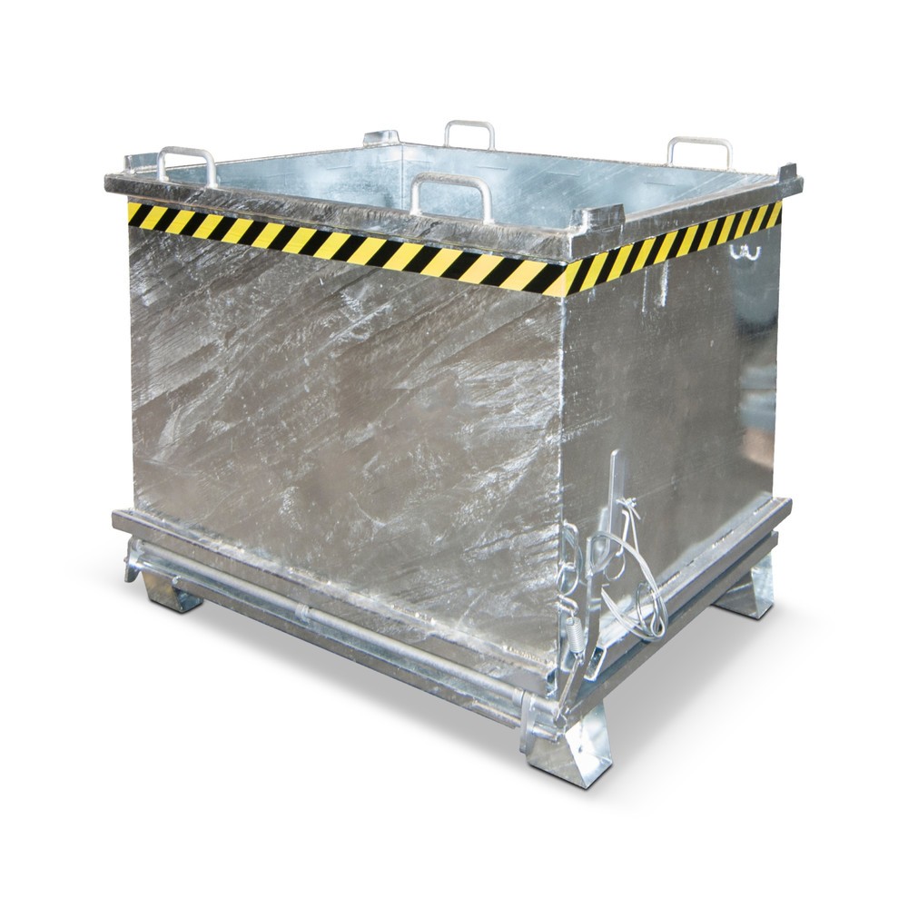Produktabbildung: Bauer® Klappbodenbehälter, verstärkte Bodenklappe, verzinkt, TK 2.000 kg, Volumen 1,5m³