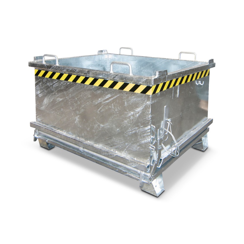 Produktabbildung: Bauer® Klappbodenbehälter, verstärkte Bodenklappe, verzinkt, TK 1.000 kg, Volumen 0,5m³