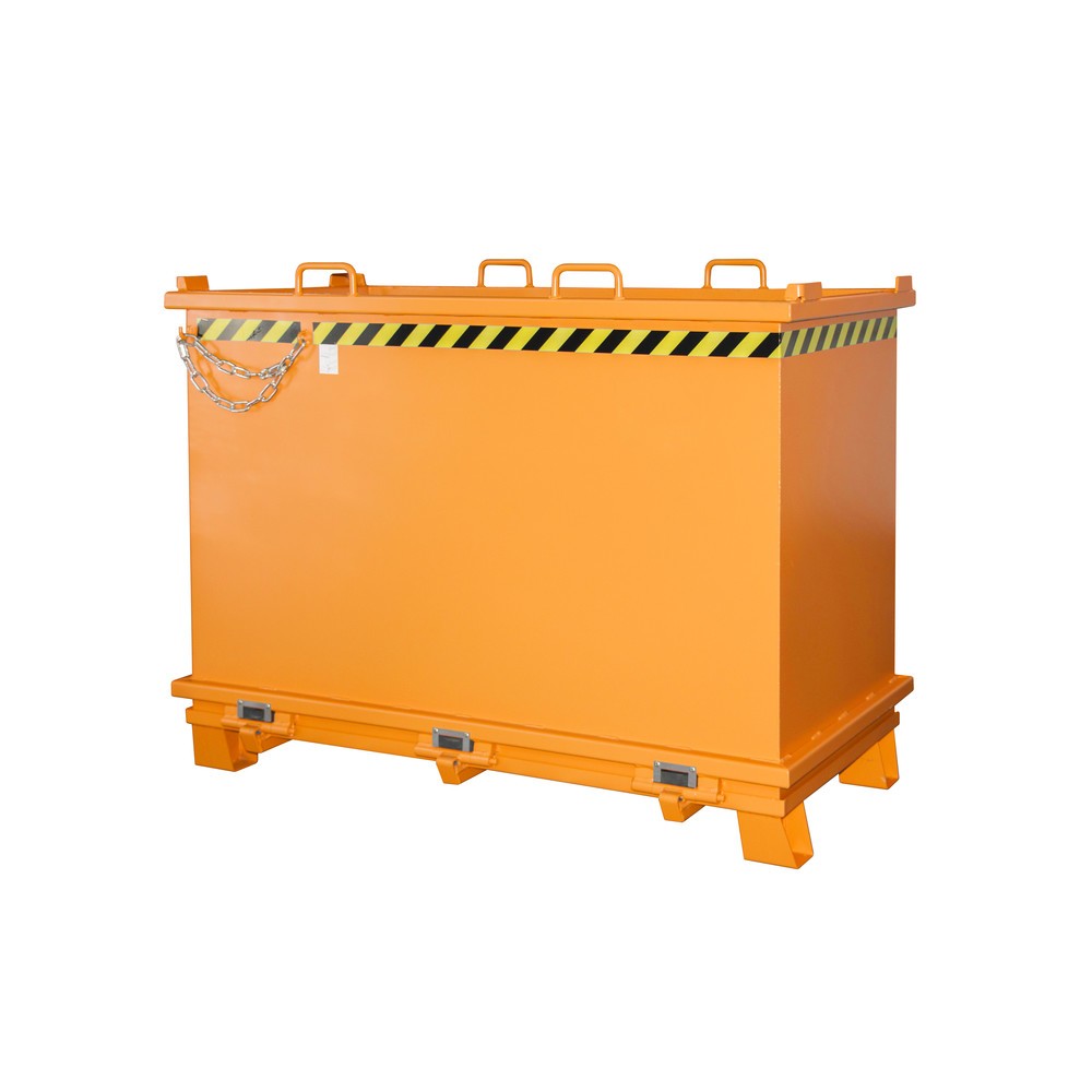 Produktabbildung: Bauer® Klappbodenbehälter, verstärkte Bodenklappe, lackiert, Volumen 2 m³, RAL 2000 gelborange