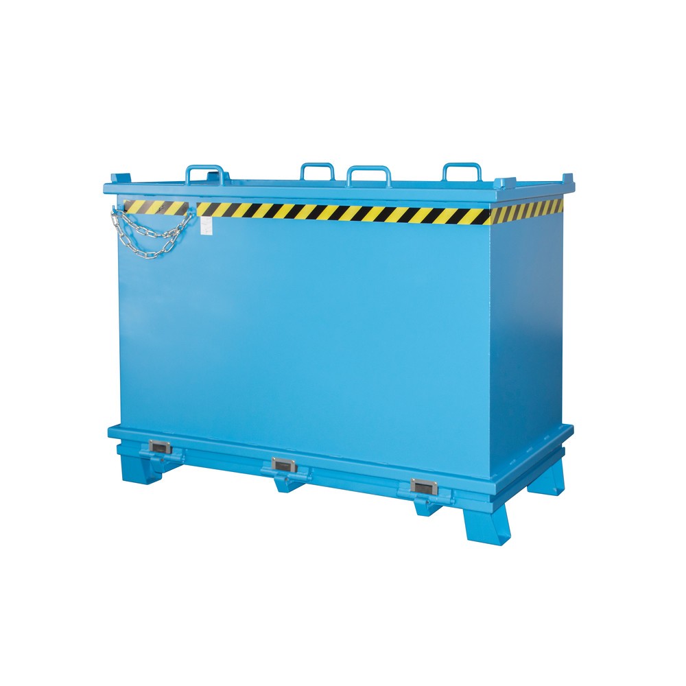 Produktabbildung: Bauer® Klappbodenbehälter, verstärkte Bodenklappe, lackiert, Volumen 2 m³, RAL 5012 lichtblau
